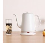 Hervidor eléctrico de cuello de cisne para el hogar, de 1.0 l, para preparar café a mano, con revestimiento de acero inoxidable 304, 220 V EU blanco