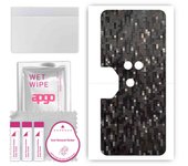 apgo Protective Skin Sticker for the back compatible with Lenovo Legion Duel, Wrap Film, Foil, Vinyl - Pattern Carbon Black Pixel