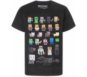 Minecraft Camiseta de manga corta Sprites para niños/niños 14-15 negro