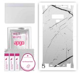 apgo Protective Skin Sticker for the back+sides compatible with Samsung Galaxy Note 9, Full Wrap Film, Foil, Vinyl - Pattern White Marble