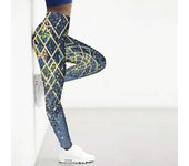 Leggings de yoga elásticos con estampado de cuadrícula dorada para mujer, pantalones deportivos para correr, gimnasio y fitness XS varios colores