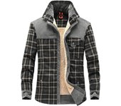 Camisa a cuadros acolchada y gruesa para hombre, chaqueta informal de algodón de manga larga y cálida para negocios 3XL
