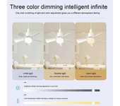Ventilador pequeño con aspas desmontables para el hogar, ventilador de techo con control remoto inteligente para dormitorio de restaurante 85-265V