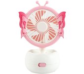 Mini ventilador de mano para niños, pequeño, portátil, recargable por USB, ventilador de escritorio silencioso, color rosa mariposa