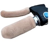Cubierta de felpa para manillar de motocicleta, protección para manos en invierno, cubierta universal para manillar de tres ruedas para coche eléctrico frío y cálido, dos juegos