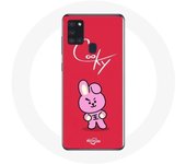 Coque pour Samsung Galaxy A21S BTS Bangtan Garçons BT21 Cooky Fond Rouge