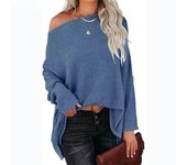 Camiseta de primavera y otoño para mujer, Jersey informal de manga larga con hombros descubiertos y murciélago, Jersey de punto de gran tamaño con gofres, Tops XXL rojo vino