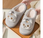 Pantuflas de invierno 2024 para hombre, cómodas pantuflas de piel de gato blanca, pantuflas de casa peludas, zapatos unisex para dormitorio CN 36-37