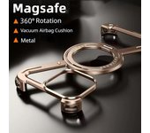 Funda de teléfono de lujo en forma de Z sin marco para iPhone 16, 15, 14, 13 Pro Max, cubierta de metal de aluminio Magsafe, parachoques magnético, soporte de rotación de 360° For iPhone 15 Pro Max negro
