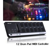 Worlde EasyPad.12 Controlador MIDI portátil Mini USB 12 Drum Pad negro