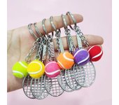 Mini llavero con forma de pelota de tenis, accesorio para bolso, nuevo llavero de regalo rojo