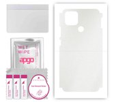 apgo Protective Skin Sticker for the back+sides compatible with Oppo A15, Full Wrap Film, Foil, Vinyl - Pattern Matte Transparent