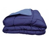 Couette chaude Bicolore Gamme Microfibre  Cocoon Non feu  Toison d'or - Cocoon Gitane Azur - 220 x 240 cm pour lit 2 places