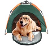 Casa para perros, tienda para gatos, cama para mascotas, cojín impermeable, tienda de campaña automática, refugio ligero para gatos, casa para perros de interior y exterior verde