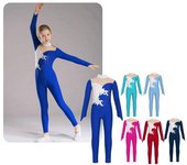Niños Niña Ballet baile deporte entrenamiento Ropa de baile acrobacia gimnasia mono cuerpo completo figura de una pieza disfraz de patinaje sobre hielo 7-8 Years borgoña