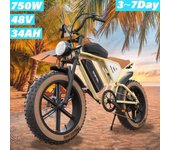 Bicicleta eléctrica JANSNO X70 con motor sin escobillas, 48 V, 34 Ah, batería de litio dual, bicicleta eléctrica urbana, neumáticos de 20 pulgadas, bicicleta de montaña para adultos amarillo