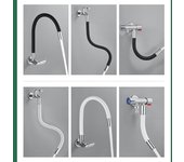Tubo de extensión de silicona para manguera de extensión de rociador de grifo de 360 ​​grados con burbujeador de junta a prueba de fugas 30cm negro