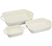Plato Staub xxx 20 3P Set Cerámica Plato para Gratinar Horno Apto para Microondas Plato Japonés  Rectangular  (14 11/20 16/27 centímetros) Marfil  [Producto autorizado] marfil