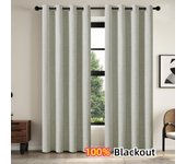 1 cortina opaca de color sólido con protección solar y sombreado total, 100 % opaca, para dormitorio y sala de estar 100X130CM 1PC&Grommet Top café claro