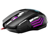 BAJEAL G5 Ratón para juegos con cable RGB Ratón para juegos 7 teclas Ratones ergonómicos DPI ajustable de 4 engranajes para PC negro