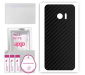 apgo Protective Skin Sticker for the back compatible with HTC 10, Wrap Film, Foil, Vinyl - Pattern Carbon Black