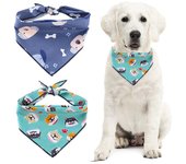 Bandana ajustable para perro, bufanda, accesorios para perros, patrón de estampado de perro, Baberos lavables de algodón para perros, accesorios de aseo para mascotas de verano S/L S