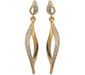 Les Trésors De Lily [N1800] - Boucles plaqué or 'Scarlett' blanc doré - 40x8 mm oro