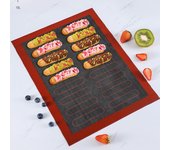 Alfombrilla de silicona para hornear, revestimiento antiadherente para horno, herramienta de panadería para galletas, pan, utensilios de cocina para horno, accesorios rojo
