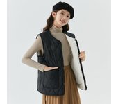 Chaleco de otoño-invierno para mujer, abrigo de lana de cordero, chaleco con botones, cárdigan grueso, cálido, liso, con cuello en V, chaquetas informales a cuadros XXL púrpura