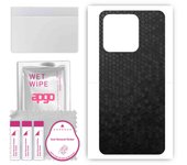 apgo Protective Skin Sticker for the back compatible with Xiaomi Redmi 10A Sport, Wrap Film, Foil, Vinyl - Pattern Black Honeycomb