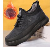 Zapatillas de deporte cálidas de invierno para hombre, botines cortos con forro de piel sintética, zapatos antideslizantes para caminar y hacer ejercicio, botas de nieve con cordones resistentes al agua y cómodas para hombre 39