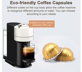Juego de cápsulas de café reutilizables para Nespresso Vertuo, 80ML/40ML/150ML/230ML, bricolaje, 1 Juego 80ML