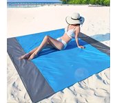 Manta de playa impermeable y resistente a la arena, plegable, con 4 estacas en las esquinas, ideal para acampar, viajar, vacaciones y senderismo. naranja