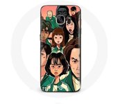Coque pour Samsung Galaxy S6 Edge Squid Game Affiche personnages Fanart