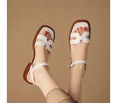 Zapatos de verano Mujer Sandalias planas cómodas Sandalias de moda con punta abierta Roma Zapatos de mujer 39 negro