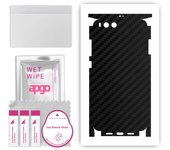 apgo Protective Skin Sticker for the back+sides compatible with Xiaomi Mi 6, Full Wrap Film, Foil, Vinyl - Pattern Carbon Black