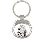 Bloodhound, St. Hubert Hound, Sleuth-hound - keychain with a dog, keychain with a print, personalized pendant from the Art-Dog brand plata