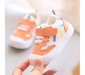Zapatos de bebé para niños, suela suave, zapatos para niñas pequeñas, zapatos casuales transpirables, zapatos descalzos para niños, zapatillas de bebé, zapatos para bebé niña 17insole12.5cm naranja