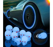 (patricia999)4 tapas de vástago luminosas, paquete de 4 tapas de válvulas de neumáticos, cubierta de vástago de diamantes de imitación hecha a mano universal, boquillas de válvulas iluminadas, accesorios para coche A