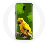 Coque pour Samsung Galaxy S5 Oiseaux de Perruches jaune Fond Vert