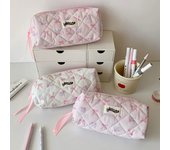 Estuche de lápices para niñas y niños de Ins, nuevo y a la moda, con lazo de casa dulce, bolsa de almacenamiento de papelería, bolsa portátil de gran capacidad para bolígrafos, suministros para estudiantes