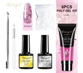 Juego de uñas de Gel, lámpara LED de 6W para manicura, Kit de extensión rápida para uñas, juego de poligeles de construcción acrílicos para diseño de uñas