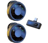 Micrófono de solapa inalámbrico Micrófono dual Micrófonos con clip Plug and Play Reducción de ruido Sin demora 1 Receiver with 1 Microphone negro