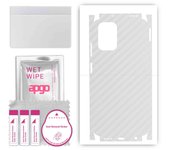 apgo Protective Skin Sticker for the back+sides compatible with Xiaomi Poco M5s, Full Wrap Film, Foil, Vinyl - Pattern Transparent Carbon