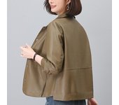 Abrigo corto de cuero para madre, chaqueta holgada informal de estilo extranjero para mujer, nueva moda de primavera y otoño para mediana edad y mayores L