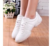 Zapatos de baile de jazz para mujer, tallas grandes, informales, transpirables, zapatillas de deporte, zapatos de fondo suave 29 blanco