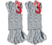 Cuerda para tienda de campaña al aire libre con tensor de cuerda para tienda de campaña, resistente al viento, diseño de tira reflectante de alta resistencia FS-4500