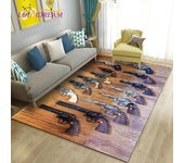 Alfombra con diseño de pistola revólver y rifle de asalto en 3D, alfombra para sala de estar, dormitorio, sofá, felpudo decorativo, alfombra antideslizante para juegos de niños 40x60cm