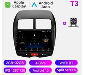 Radio de coche Android Auto Carplay para Mitsubishi ASX 1 2010-2016 Reproductor multimedia Unidad principal Estéreo Navegación GPS BT WIFI 2+32 GB 1+16GB
