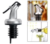 Vertedor de botellas, rociador de aceite, tapa, boquilla, dispensador de licor para aceite de oliva, vinagre, vertedores de botellas plata